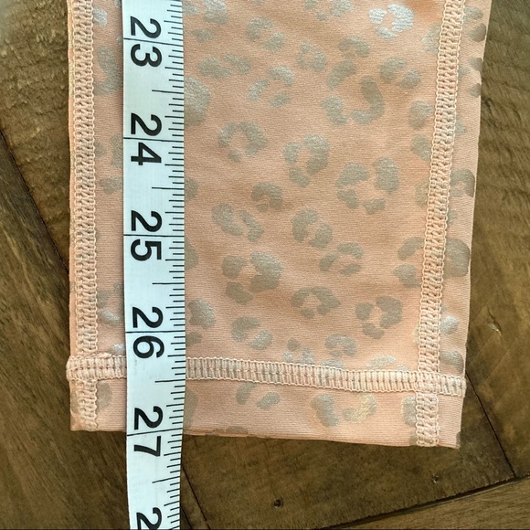 Mono B Leopard Blush Pink Silver Leggings Tummy Tuck Size M New - Picture 12 of 13